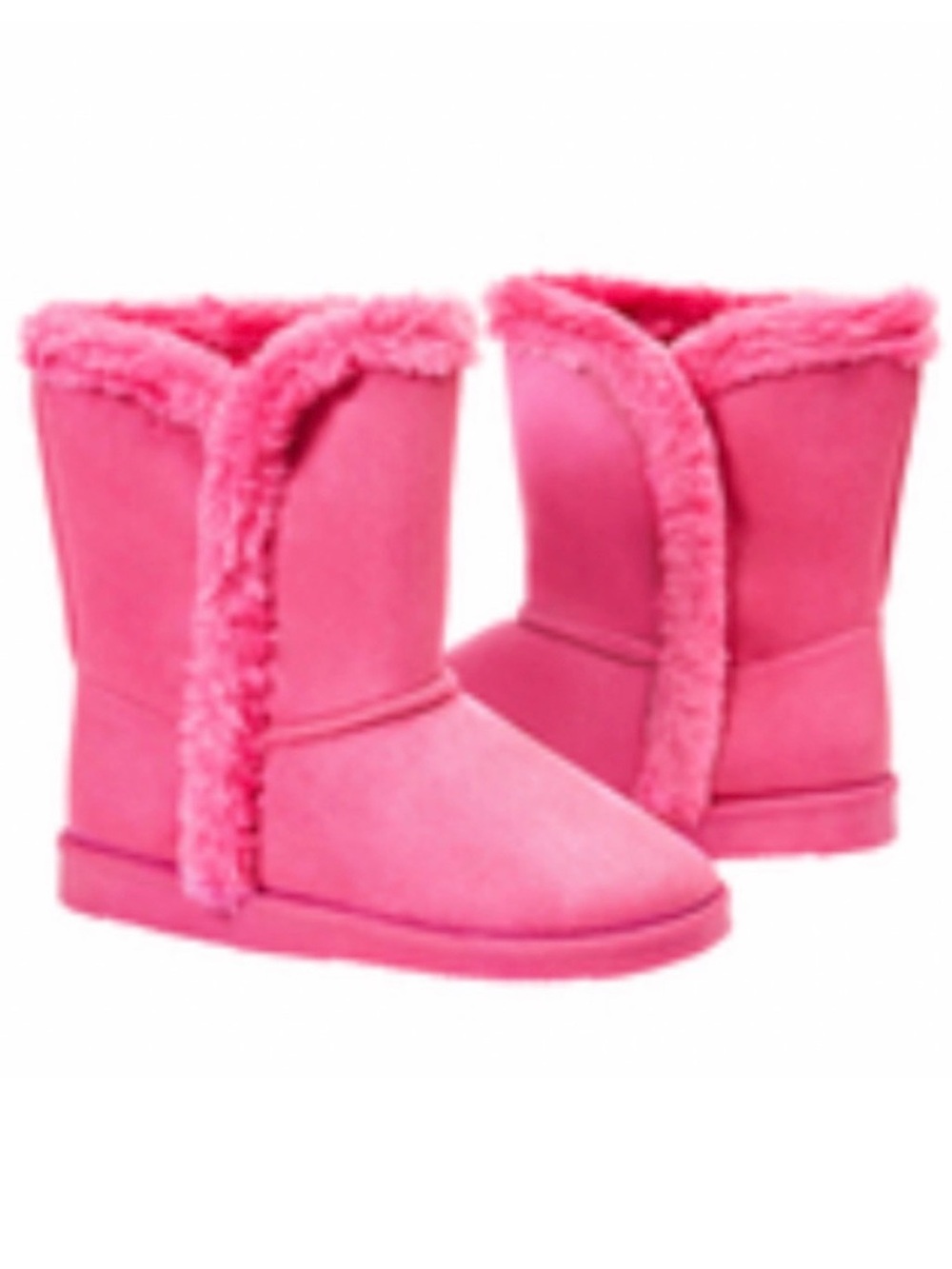 New Baby & Toddler Girl Size 6 Pink Boots with Faux Fur Trim